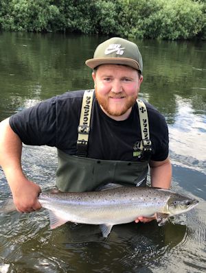 Jared with a 16 pound salmon